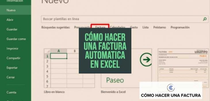 como hacer una factura automatica en excel